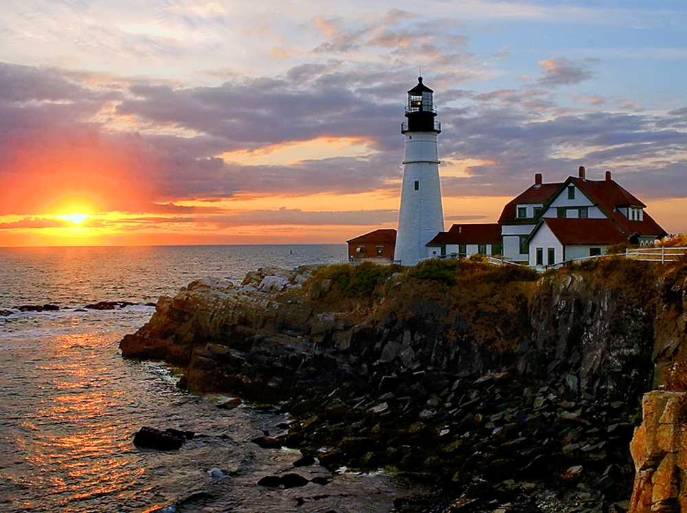 Portland Head Light at Sunset - Photo by: Richard Morin